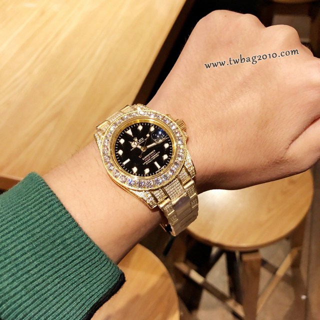 勞力士複刻手錶 116610 RolexSubmariner白金滿鑽系列機械男表 勞力士滿鑽系列男士腕表  gjs1714